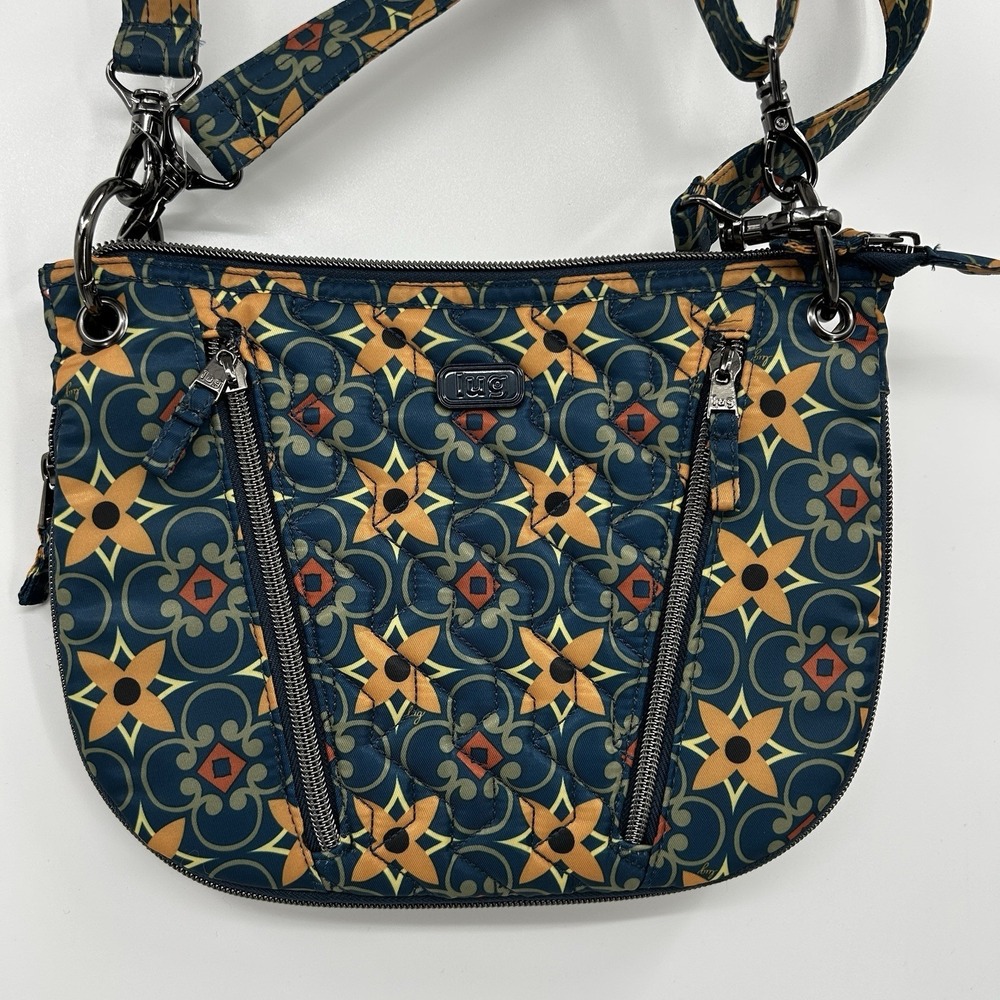 Lug Swivel Convertible Expandable Crossbody Shoulder Bag Tile Teals‎ RFID NWOT